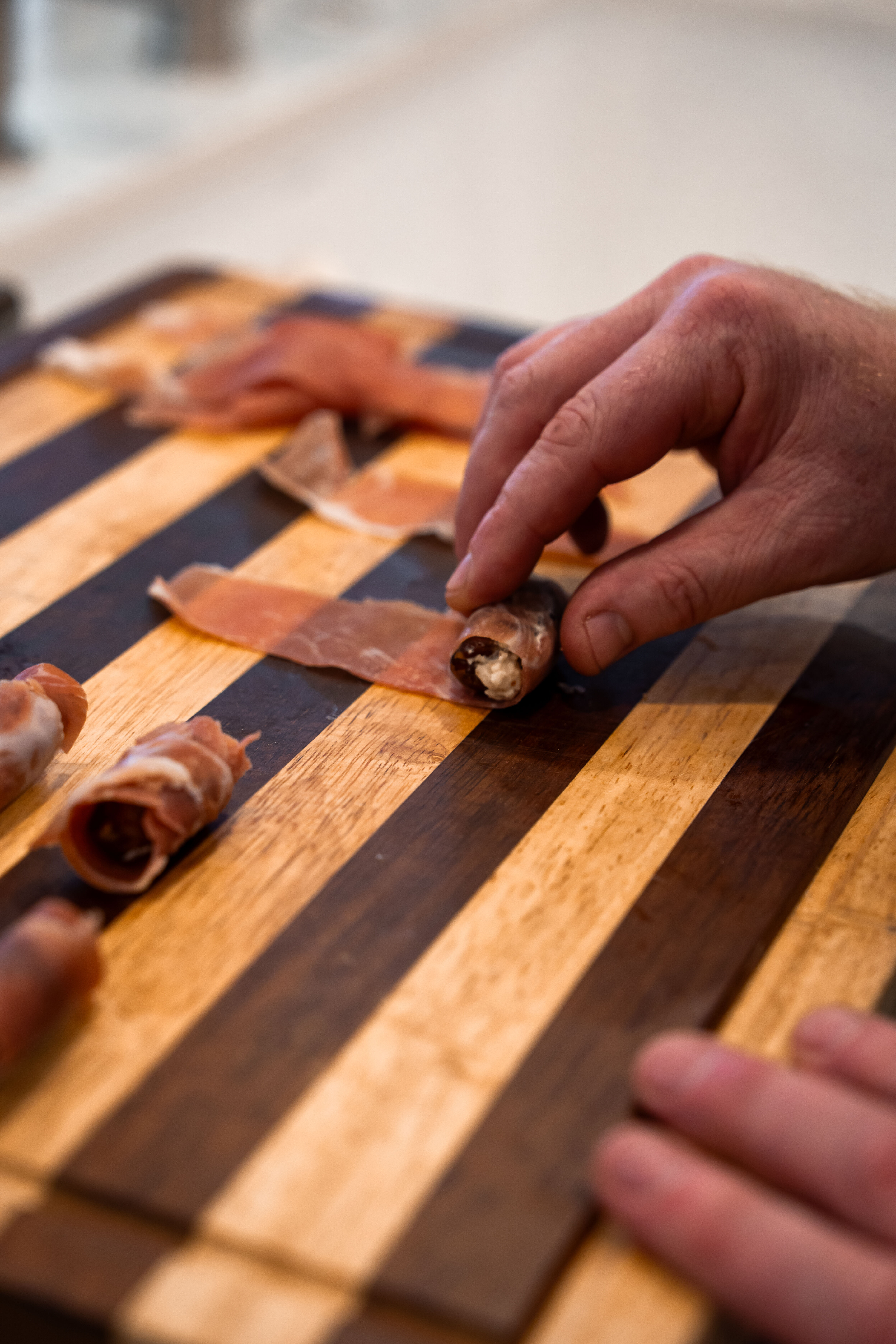 Proscuitto wrapped dates