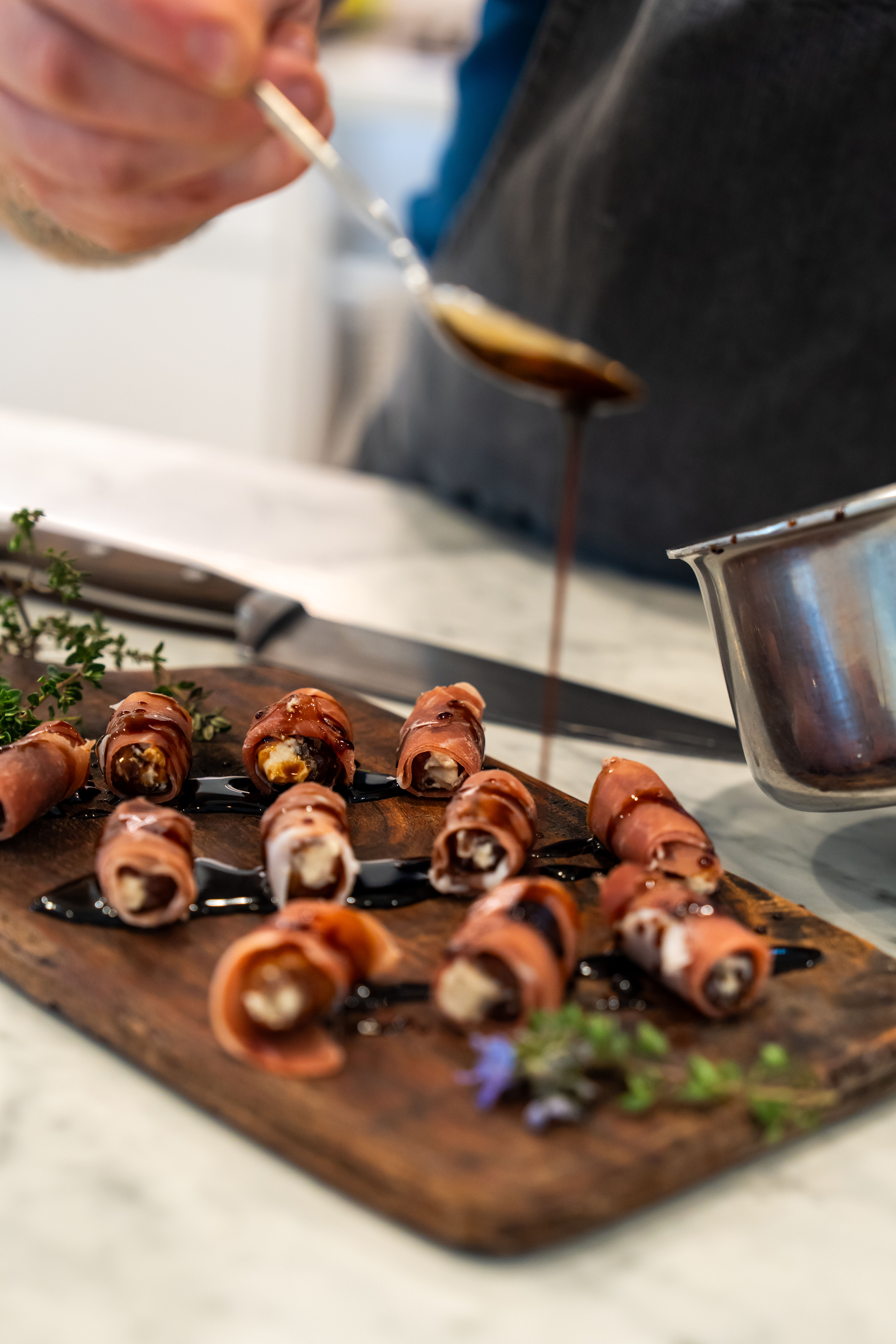 Serving wrapped dates Serving wrapped dates