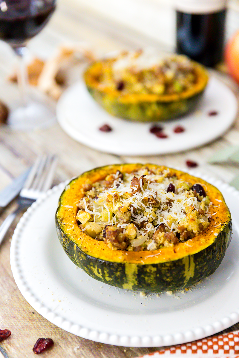 Stuffed Kobocha with Apple Sausage Stuffed Kobocha with Apple Sausage