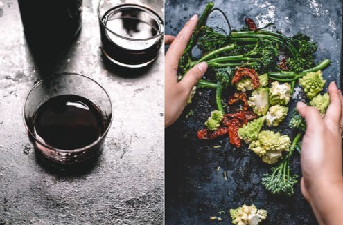 Wine and Vegetables Wine and Vegetables