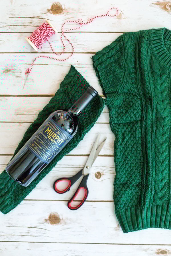 Cutting the Christmas Sweater Sleeve