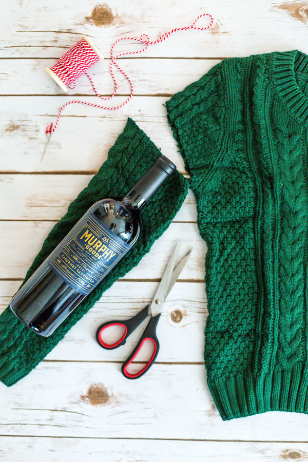 Cutting the Christmas Sweater Sleeve