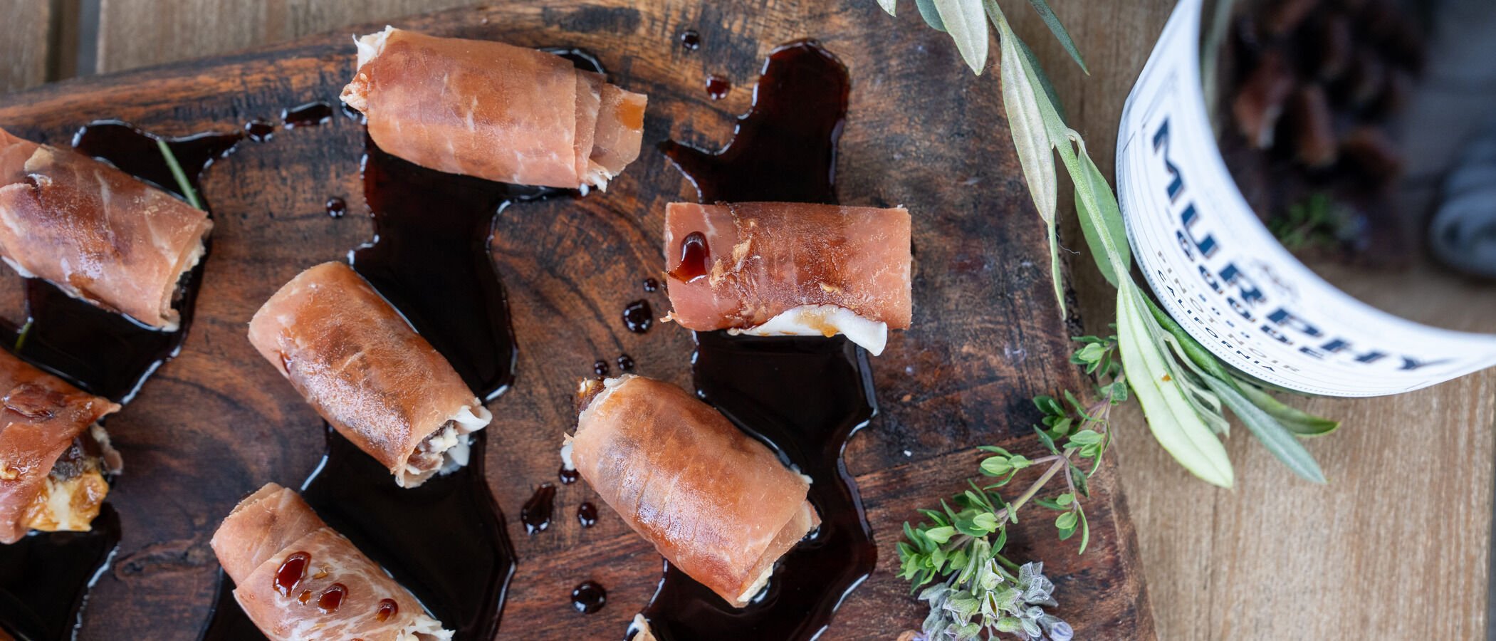 Prosciutto wrapped dates