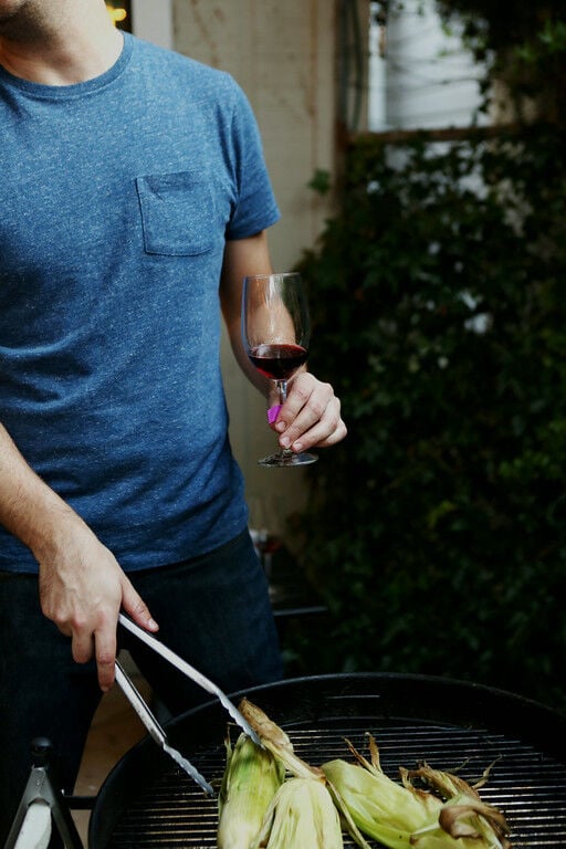 Wine and grilling corn