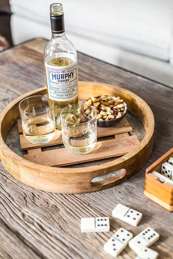 Personalized wine glasses with murphy goode sauvignon blanc