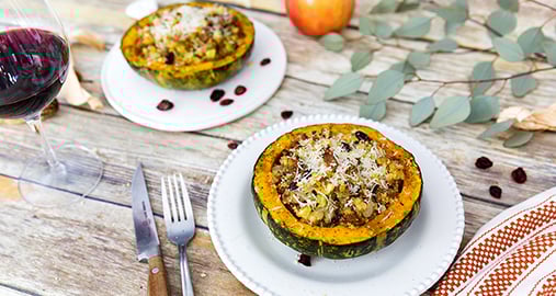 Apple & Sausage Stuffed Kobocha Squash